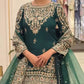 Bottle Green Zari Meena Sharara Set