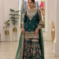 Bottle Green Zari Meena Sharara Set
