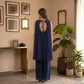 Navy Rangoli Crush Embroidered Peplum Palazzo Set
