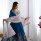 Designer Heavy Georgette Embroidered Party Wear Gown Set
