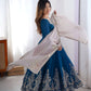 Designer Heavy Georgette Embroidered Party Wear Gown Set