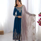 Designer Heavy Georgette Embroidered Party Wear Gown Set
