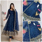 Navy Sequin Booti Anarkali Gown