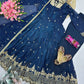 Navy Sequin Booti Anarkali Gown