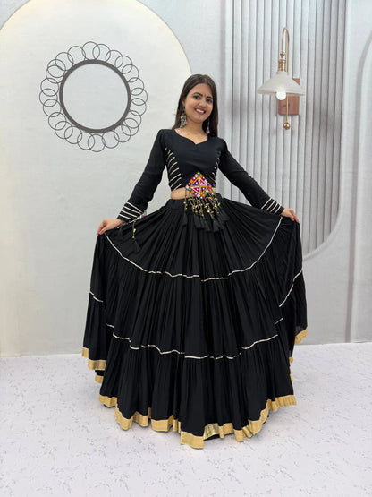Jet Black Gota Chaniya Choli Set