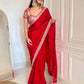 Crimson Zari Sequin Saree
