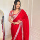 Crimson Zari Sequin Saree