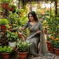 Peacock Embroidered Silk Saree