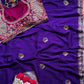 Peacock Embroidered Silk Saree