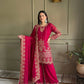 Black & Pink Georgette Embroidered Sharara Set