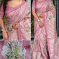 Tussar Linen Leaf Print Saree