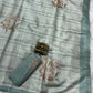 Tussar Linen Leaf Print Saree