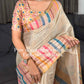 Rainbow Stripe Cotton Saree