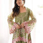 Sage Floral Sequin Kurta Set