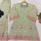 Sage Floral Sequin Kurta Set