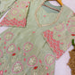Sage Floral Sequin Kurta Set