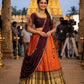 Kanjivaram Maggam Work South Style Half Lehenga Half Saree