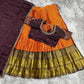 Kanjivaram Maggam Work South Style Half Lehenga Half Saree