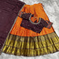 Kanjivaram Maggam Work South Style Half Lehenga Half Saree
