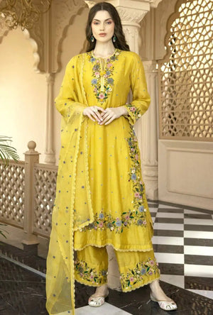 Designer Faux Georgette Embroidered Palazzo Set
