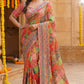 Designer Chinnon Silk Saree with Mirror Work for Festive and Wedding Wear