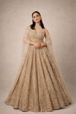 Kasturi Silk Heavy Sequins Embroidered Lehenga Set with Dupatta