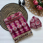 Ajrakh Print Mirror Work Saree