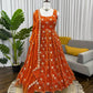 Amber Radiance Silk Anarkali Set