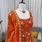 Amber Radiance Silk Anarkali Set