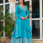 American Silk Thread and Sequin Embroidered Gown Set