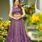 Amethyst Aura Pure Organza Silk Digital Print Lehenga Set