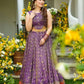 Amethyst Aura Pure Organza Silk Digital Print Lehenga Set