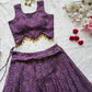 Amethyst Aura Pure Organza Silk Digital Print Lehenga Set