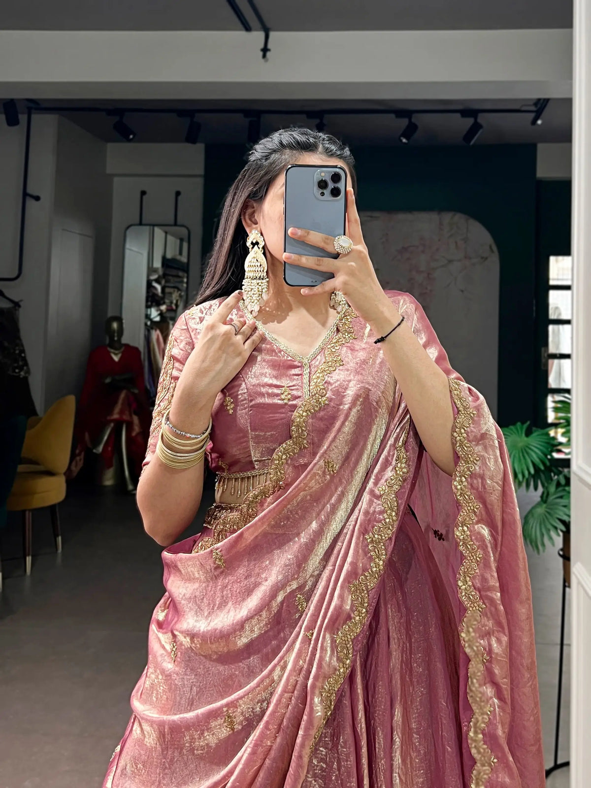 Antique Gold Flair Lehenga Set