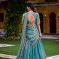 Aqua Bloom Zari Shimmer Embroidered Sequin Lehenga Set