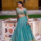 Aqua Bloom Zari Shimmer Embroidered Sequin Lehenga Set