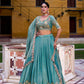 Aqua Bloom Zari Shimmer Embroidered Sequin Lehenga Set