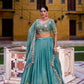 Aqua Bloom Zari Shimmer Embroidered Sequin Lehenga Set
