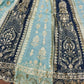 Aqua Blue Faux Georgette Embroidered Lehenga Set for Wedding and Festive Wear