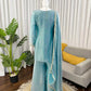 Aqua Blue Fendy Silk Palazzo Set with Thread Sequence Work and Lace Border Dupatta