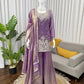Aqua Blue Fendy Silk Palazzo Set with Thread Sequence Work and Lace Border Dupatta