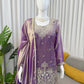 Aqua Blue Fendy Silk Palazzo Set with Thread Sequence Work and Lace Border Dupatta