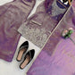 Aqua Blue Fendy Silk Palazzo Set with Thread Sequence Work and Lace Border Dupatta