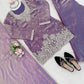 Aqua Blue Fendy Silk Palazzo Set with Thread Sequence Work and Lace Border Dupatta