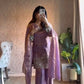 Aqua Blue Fendy Silk Palazzo Set with Thread Sequence Work and Lace Border Dupatta