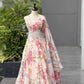 Aqua Blue Pure Organza Floral Corset Lehenga Set for Weddings