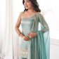 Aqua Mirror Work Kurti Palazzo Set