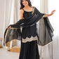 Aqua Mirror Work Kurti Palazzo Set