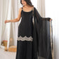 Aqua Mirror Work Kurti Palazzo Set