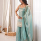 Aqua Mirror Work Kurti Palazzo Set